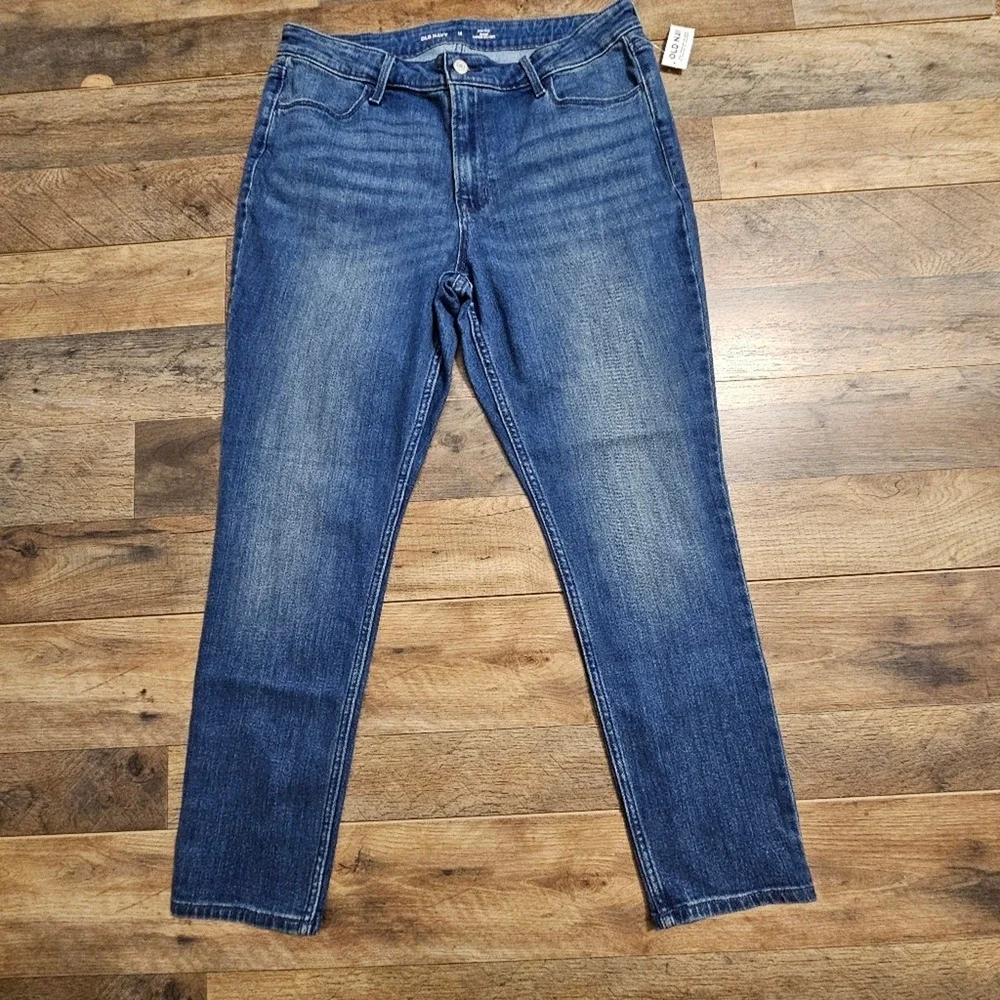 Old Navy Wow Super-Skinny High-Rise Jeans Womens 14 Petite Blue Medium‎ Wash NEW